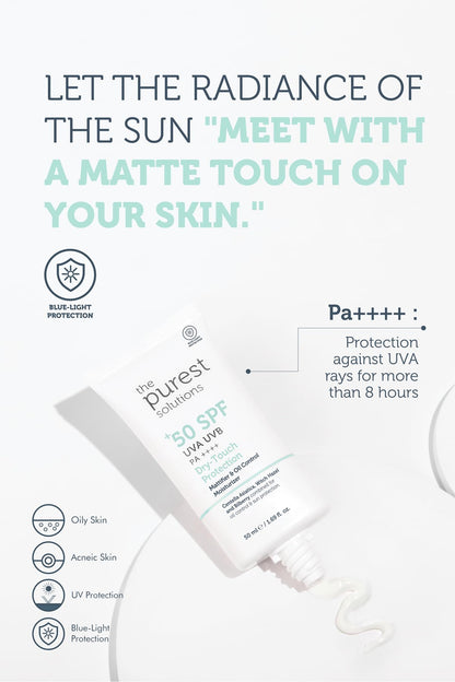 The Purest Solutions Oil Control Moisturizer with UV & Blue Light Protection - Dry Touch Finish, 1.69 fl oz