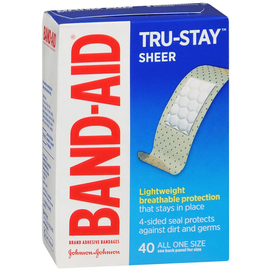 Band Aid Tru-Stay All One Size  Sheer Adhesive Bandages 40Ea Box