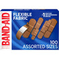 Band-Aid Brand Flexible Fabric Adhesive Bandages Assorted Sizes 100 Ct. Box