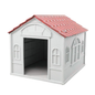 Large Outdoor Weatherproof Plastic Dog House with Red Tile Roof (1 unit)