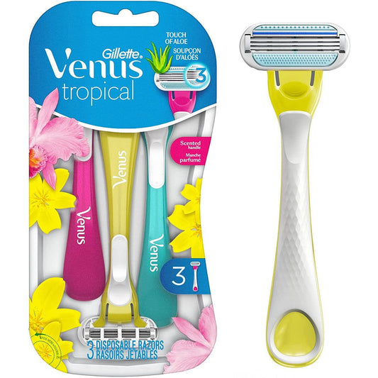 Gillette Venus Tropical Women's Disposable Razor, 3 Count, Womens Razors / Blades