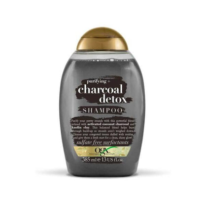 OGX Charcoal Detox Shampoo 385ml - Deep Cleansing for Hair and Scalp Health