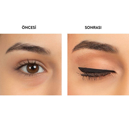Flormar Vinyl Waterproof Black Liquid Eyeliner - High Pigment | 0.22 Fl Oz
