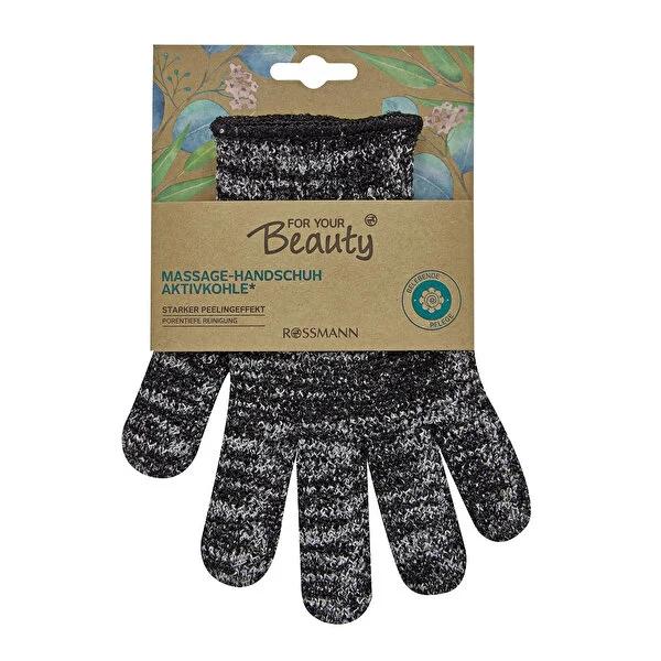 For Your Beauty Activated Charcoal Exfoliating Glove - Deep Cleansing, Sebum Control & Smooth Skin