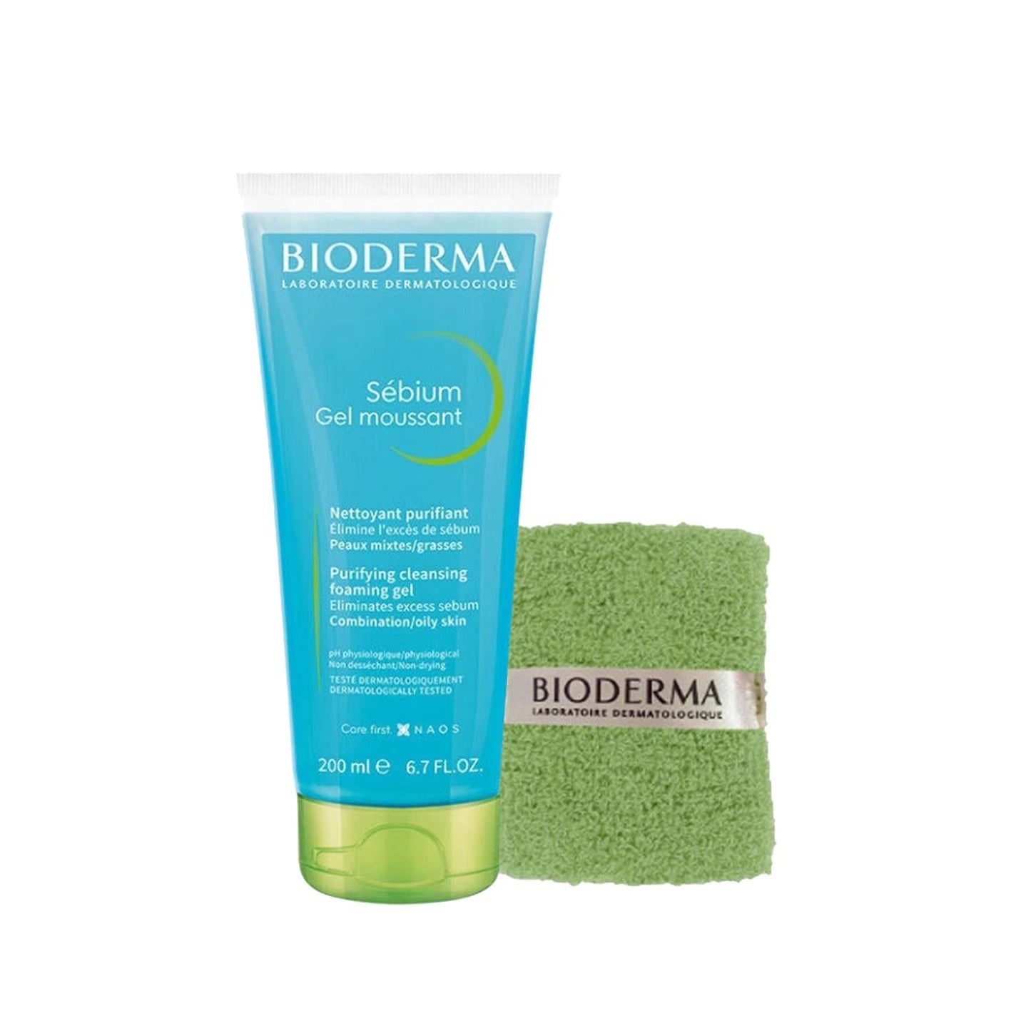 Bioderma Sebium Cleansing Gel and Towel Set - Gentle Skincare for Sensitive Skin