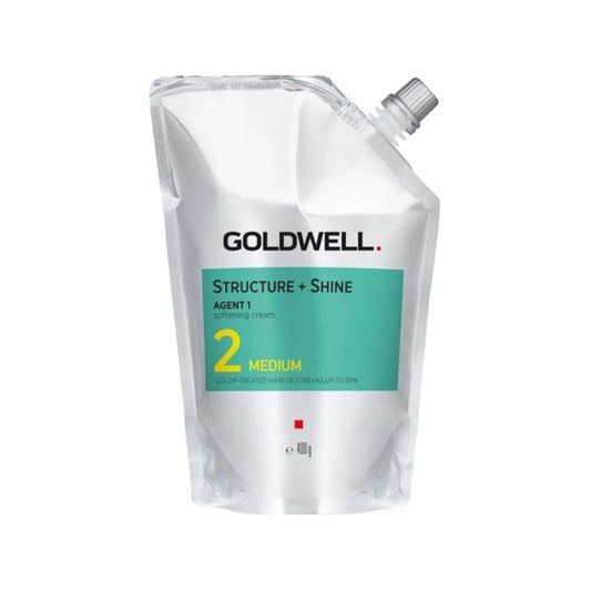 Goldwell Hair Straightening Cream for Colored or Bleached Hair - Permanent Straightening, 400g Medium Formula
