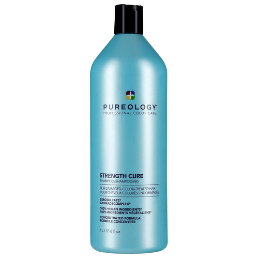 Pureology Strength Cure Shampoo: Sulfate-Free, Vegan Hair Repair for Damaged & Color-Treated Hair - Prevents Breakage & Split Ends