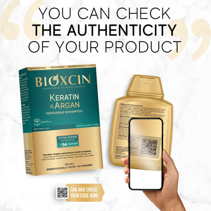Bioxcin Keratin & Argan Repair Shampoo for Damaged Hair - 10.14 fl oz
