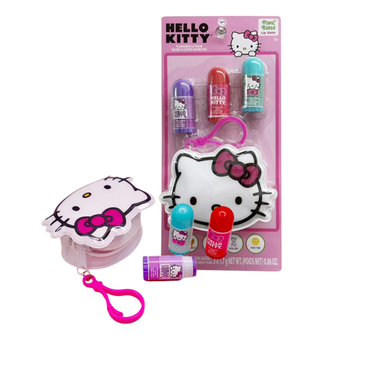 Hello Kitty Flavored Lip Balm Set with Coin Pouch (3 Pack)