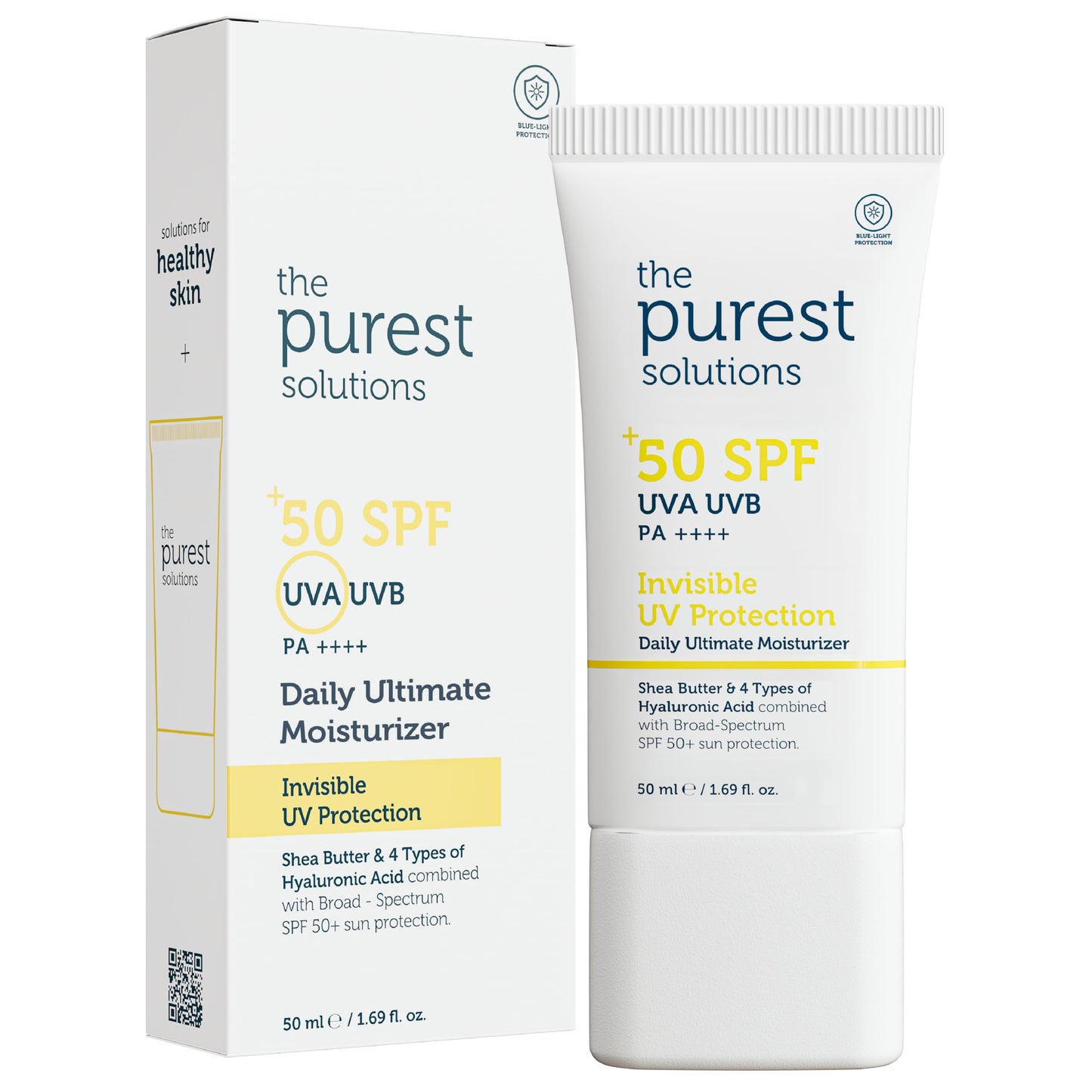 The Purest Solutions Invisible UV Protection SPF50+ Sunscreen - Moisturizing, Non-greasy, Daily UV Protection