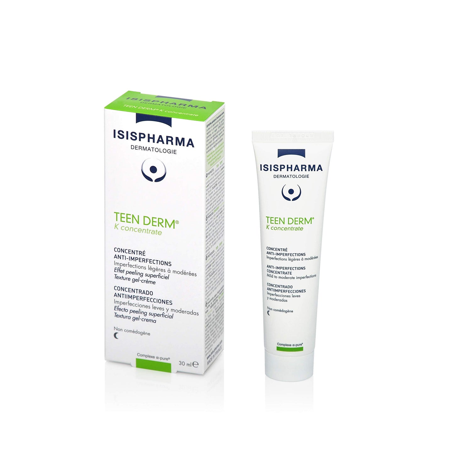 Isis Pharma Teen Derm K Concentrate 30ml - Glycolic Acid Skincare for Acne-Prone Skin, Salicylic Acid Treatment