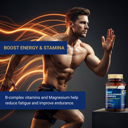 Nutraxin Multivitamin & Mineral Complex For Men - 60 Tablets - Comprehensive Vitamin & Mineral Supplement