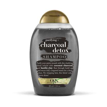 OGX Charcoal Detox Shampoo 385ml - Deep Cleansing for Hair and Scalp Health