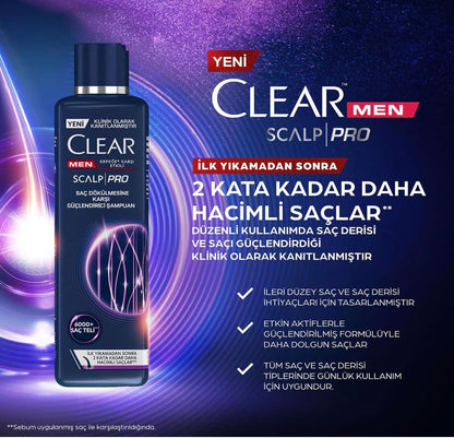 Clear Men Anti-Hair Loss Shampoo - Reduces Hair Loss, Strengthens Hair, 11.83 fl oz