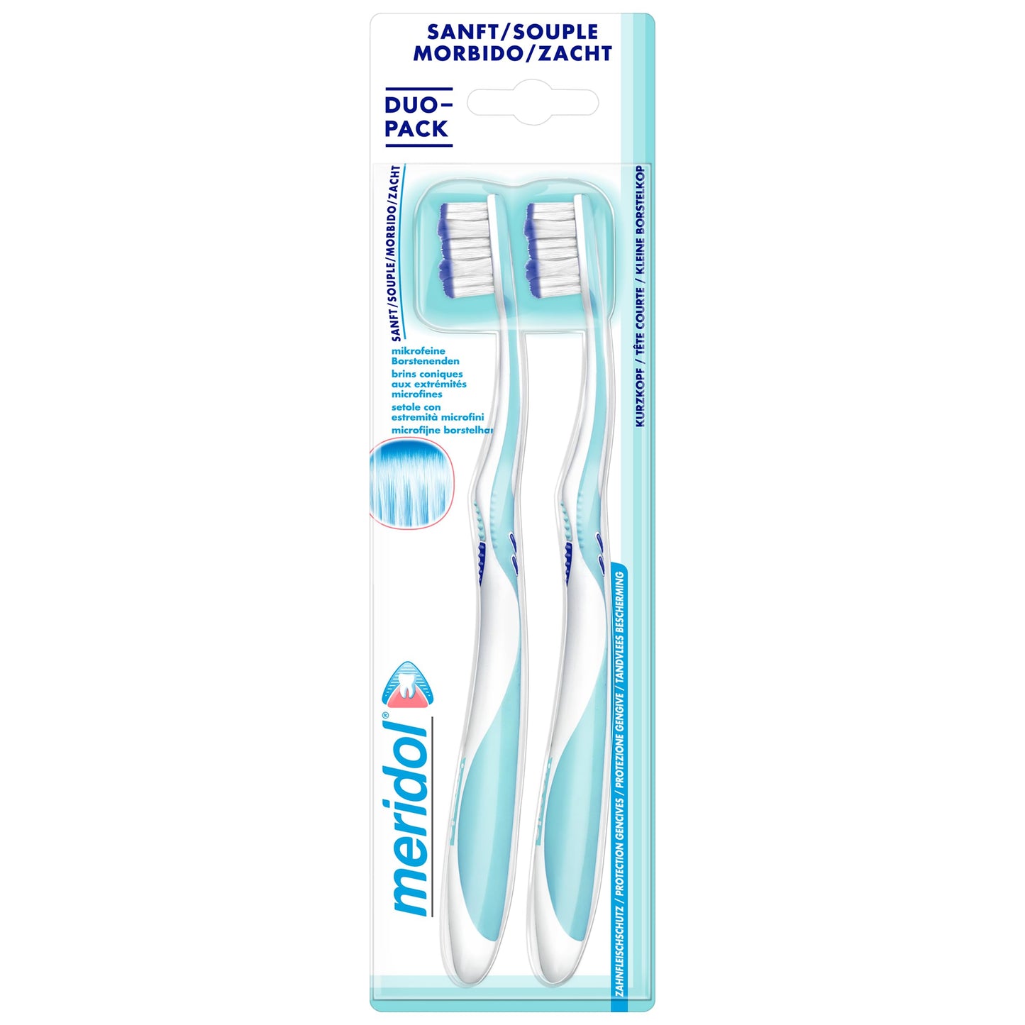 Meridol Soft Manual Toothbrush for Sensitive Teeth and Gums - Gentle Oral Care Toothbrush
