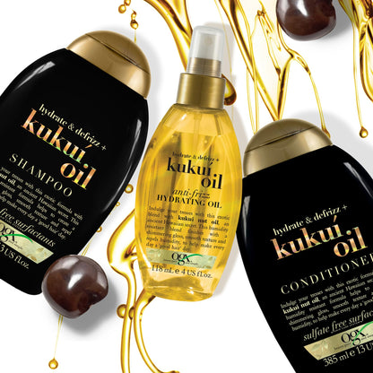 Organix Moisturizing Shampoo with Kukui Oil - Anti-frizz, Natural Hair Care for Dry & Frizzy Hair