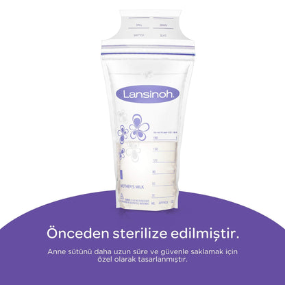 Lansinoh Breast Milk Storage Bags - BPA Free, Sterile & Leak-Proof (25 Count)