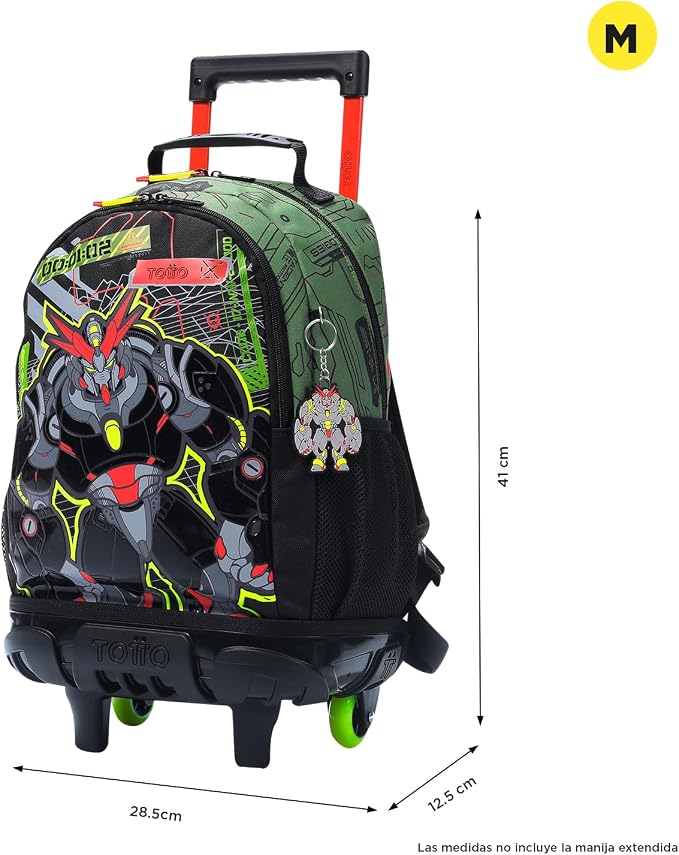 Juego de 3 piezas TOTTO Bulto Argon con Ruedas (Verde Robot)