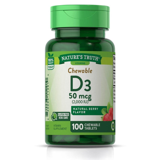 Nature's Truth Vitamins 50 Mcg  Berry Flavor Vitamin D3 100 Tablets