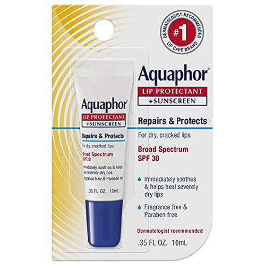 Aquaphor Lip Repair + Protect Broad Spectrum SPF 30, Lip Balm for Chapped Lips, 0.35 oz