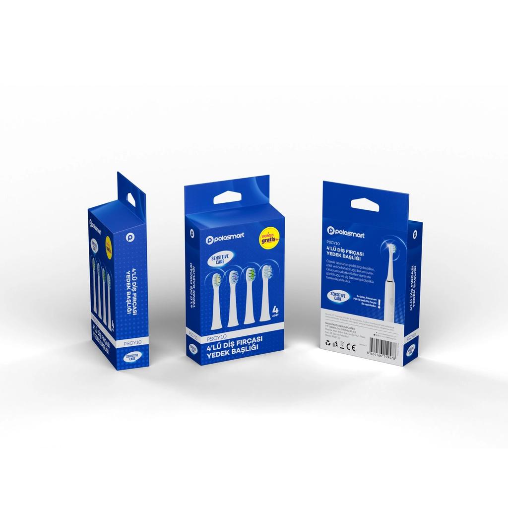 Polosmart Replacement Toothbrush Heads 4-Pack