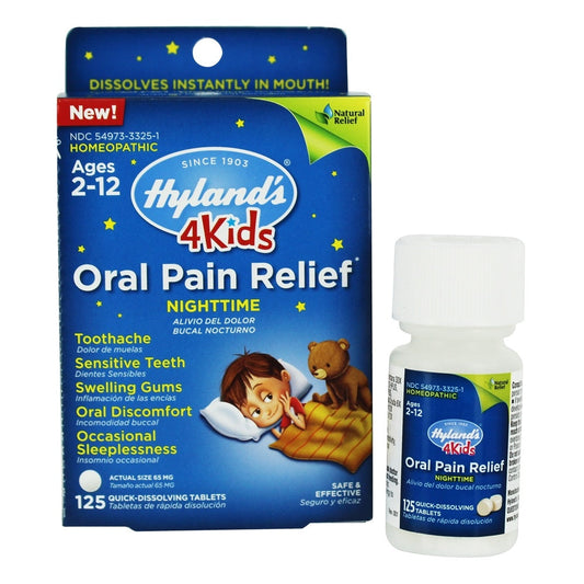 Hyland's 4 Kids Nighttime Oral Pain Relief Tablets, 125 Tablets