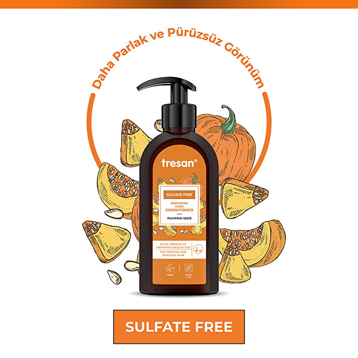 Tresan Sulfate-Free Hair Conditioner with Pumpkin Seed Oil - Nourishing Repair for Damaged Hair