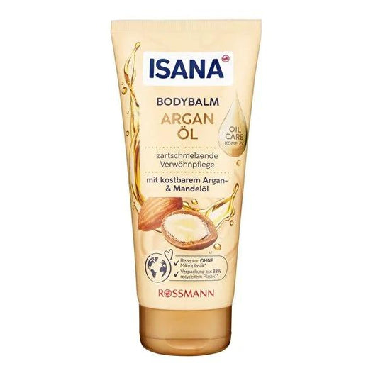 Isana Argan Oil Body Lotion - Intense Hydration for Dry Skin, Dermatologically Tested, 6.76 fl oz