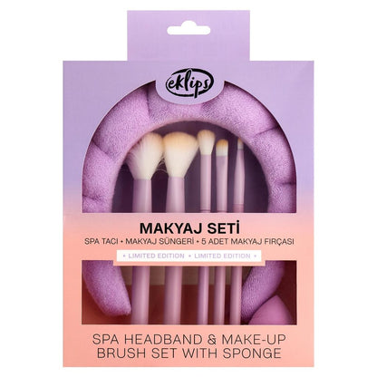 Eklips Spa Headband & Sponge Makeup Brush Set