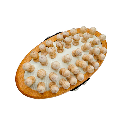 Dural Massage Brush Olive Wood Wooden Knobbles With Beechwood Handle
