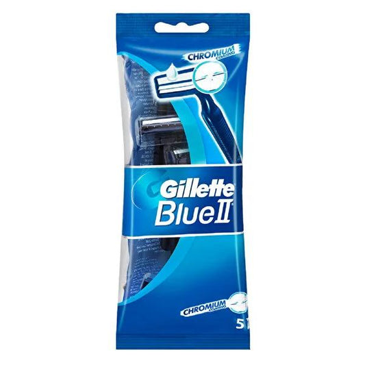 Gillette Blue 2 Razor Blades - Men's Shaving Essentials, 5-Pack, Chromium-Coated for Smooth Shave