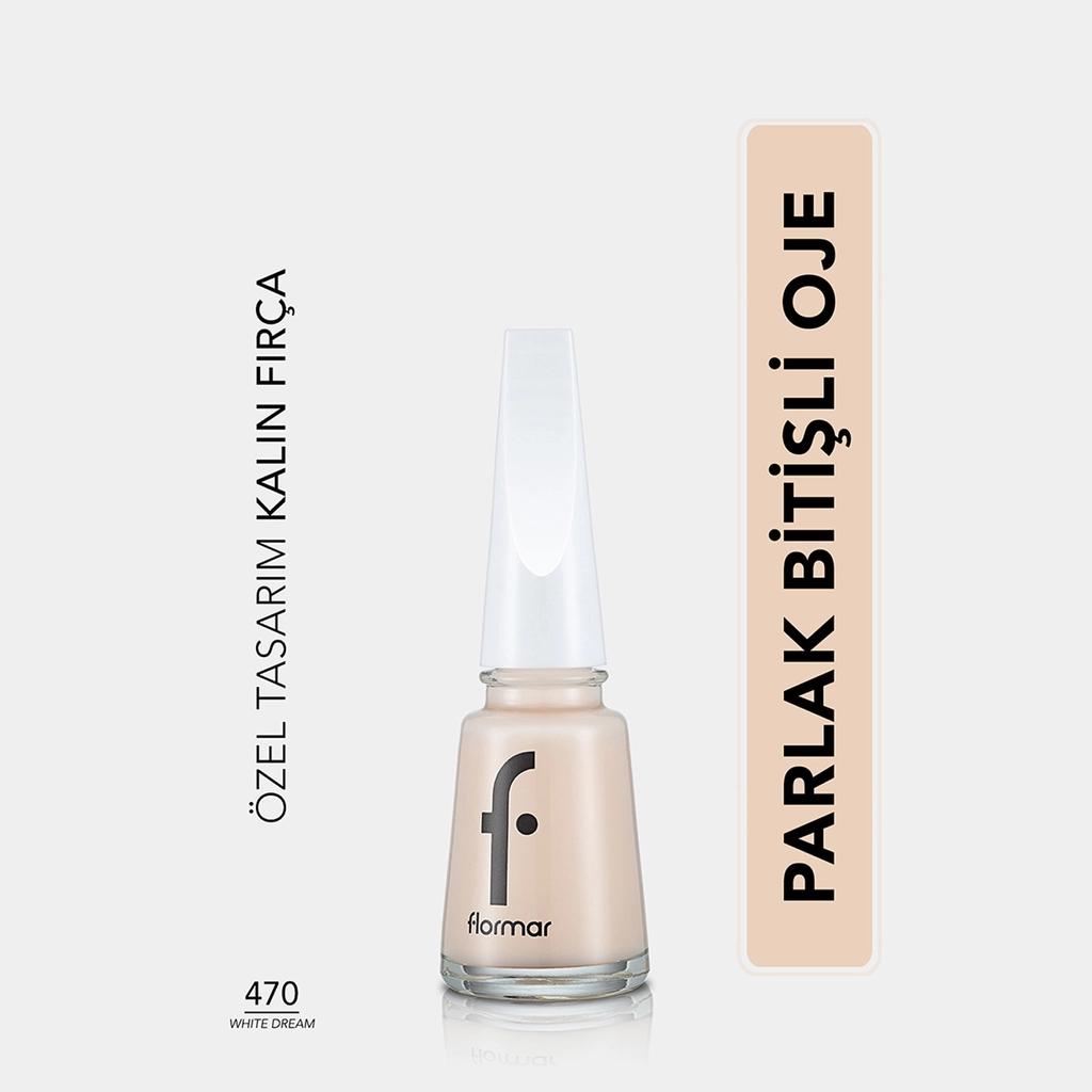 Flormar Nail Enamel High-Pigment Nail Polish in White Dream 11ml