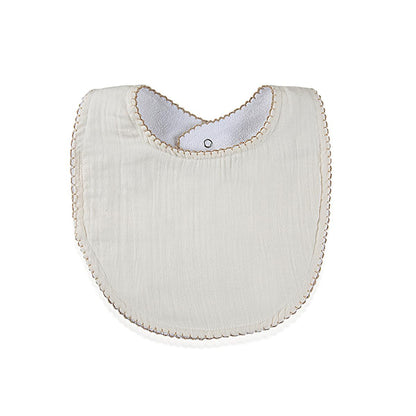 Babyjem Muslin Baby Bib with Teething Ring - Soft, Adjustable, and Hypoallergenic Cotton Bib for Teething Babies