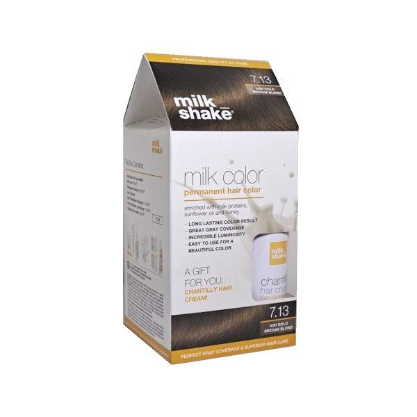 Milk Shake 7.13 Ash Golden Medium Blonde Hair Color Set 50 ml