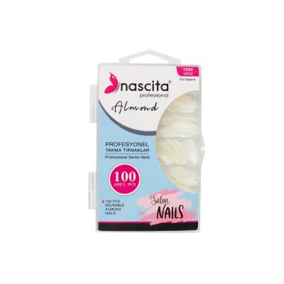 Nascita Almond Shaped False Nails - 100 Piece Set for Elegant Nail Extensions | Reusable Fake Nails & Easy Application