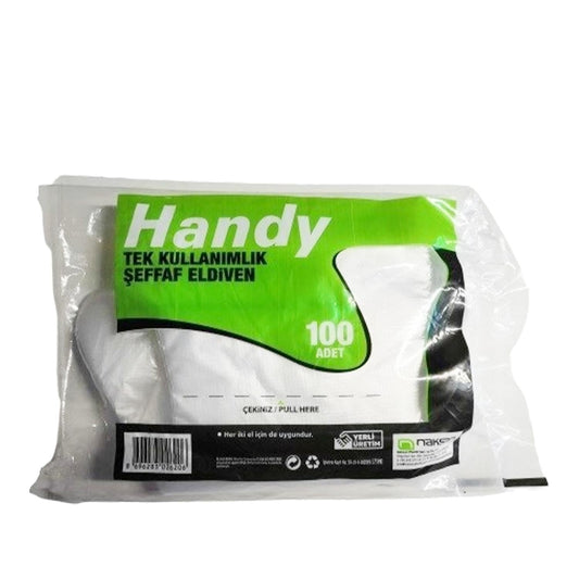 Handy - Disposable Service Gloves, Clear Food Gloves, Single-use Hand Protection - 100 Count