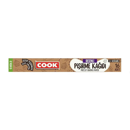Cook Patterned Natural Baking Paper for Easy Baking 16-Pack