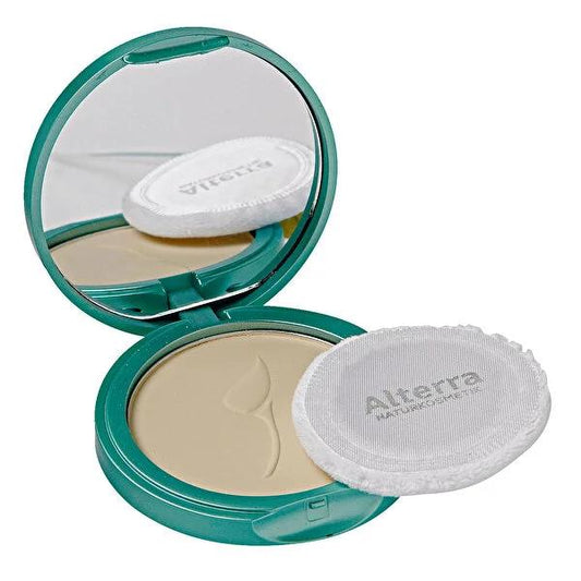 Alterra Compact Powder - Natural Matte Finish, Organic Jojoba Oil & Pomegranate Extract, Dermatologically Tested