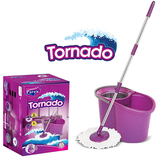 Parex Tornado Cleaning Set - Rotating Microfiber Cleaning Tool for Hard-to-Reach Areas, Multi-Surface Cleaner