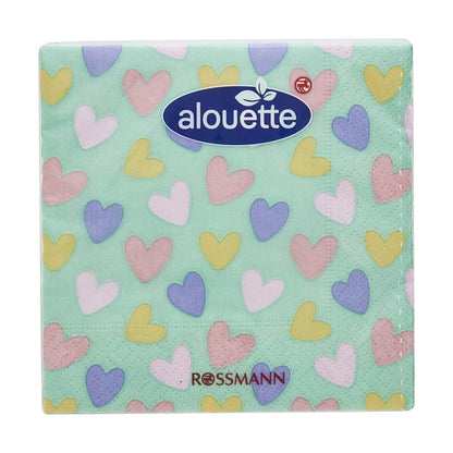 Alouette Spring Heart Cocktail Napkins with Colorful Print 20-Pack