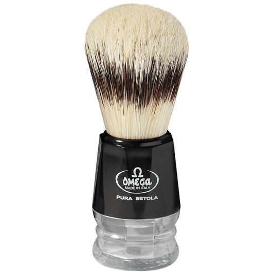Omega Pig Bristles Shaving Brush Black Pure Brushes Natural Bristles #10219