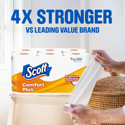 Scott ComfortPlus Toilet Paper, 6 Mega Rolls, 310 Sheets per Roll, Septic-Safe, 1-Ply Toilet Tissue