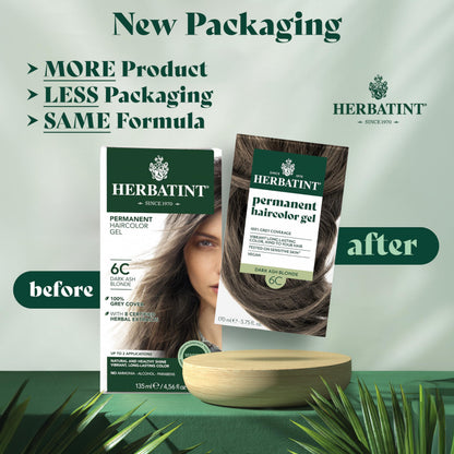 Herbatint Dark Ash Blonde Hair Dye - Natural, Ammonia-Free Hair Coloring with Aloe Vera