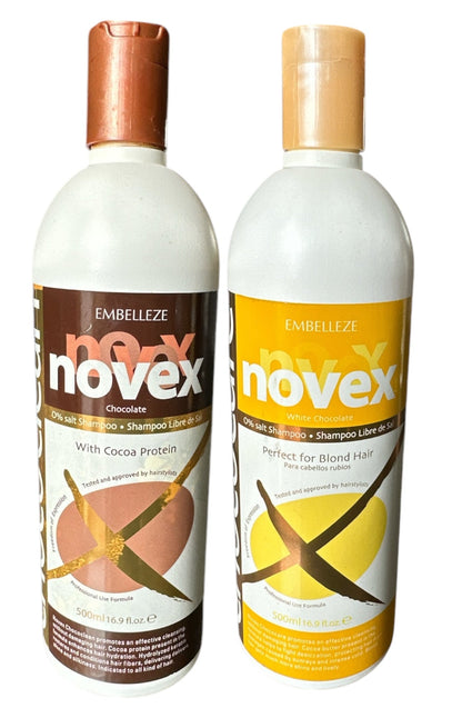 Novex Chococare & Chococlean Chocolate Shampoo With Cocoa Protein 2 Units  17fl.oz e 500ml