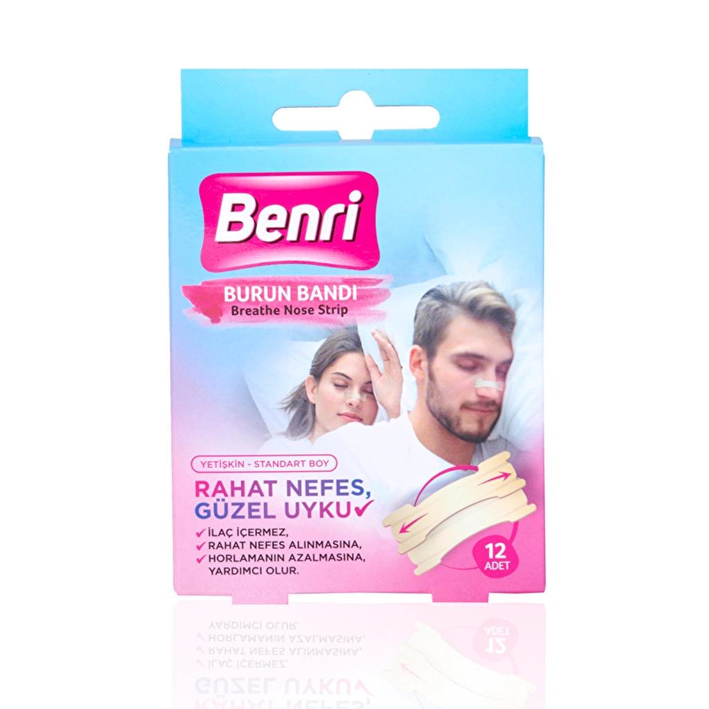 Benri Nasal Strips for Easier Breathing, 12 Count