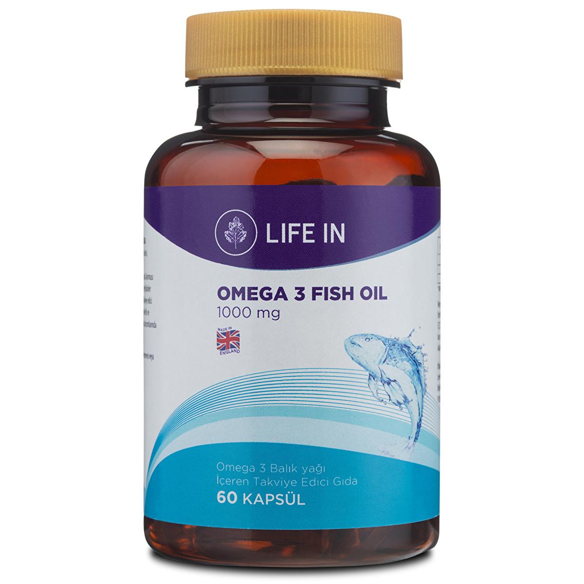 Life In Omega Omega 3 Fish Oil Capsules for Adults - Dietary Supplement for Heart Health Support