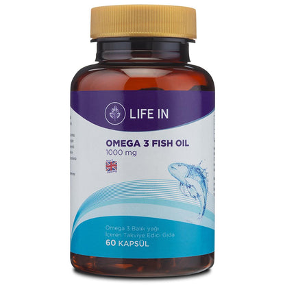 Life In Omega Omega 3 Fish Oil Capsules for Adults - Dietary Supplement for Heart Health Support