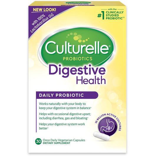 Culturelle Digestive Health Daily Probiotic Capsules, 10 Billion CFUs – 30 Count