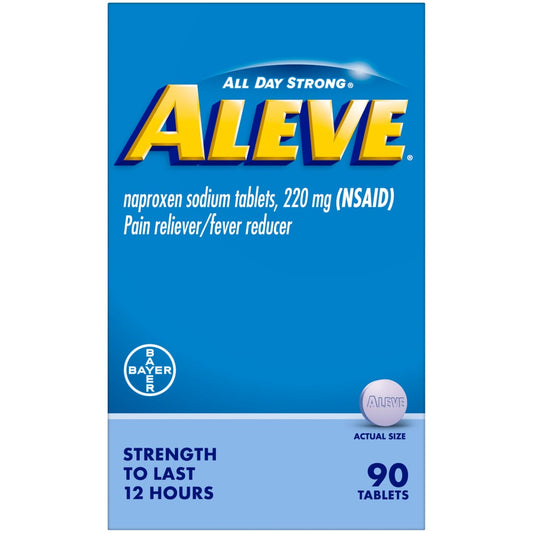 Aleve Pain Reliever & Fever Reducer, 220mg Naproxen Sodium, 90 Tablets