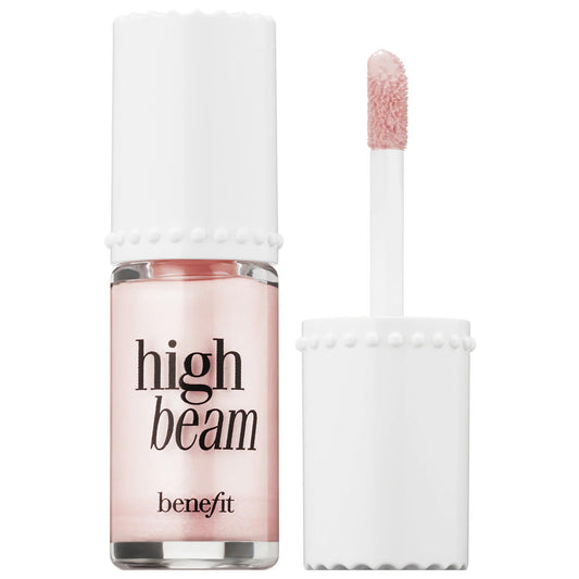 Benefit Cosmetics High Beam: Satin Pink Liquid Highlighter for Dewy Glow & Long-Lasting Radiance - Enhance Cheekbones & Brow Bones with Rose Gold